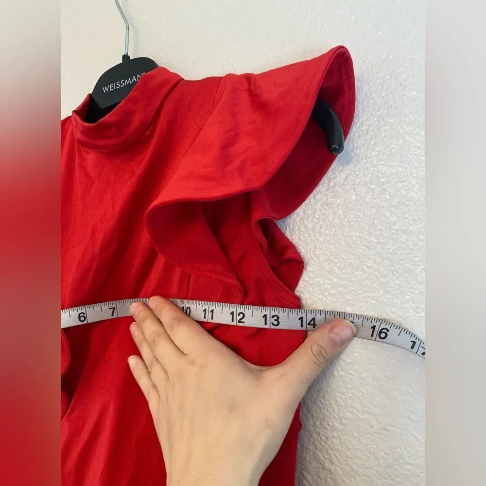 Weissman Elite Dance costume red black maxi mesh dress Alejandro D12165 SA adult